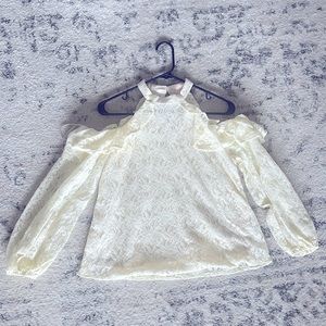 Cold shoulder lace top